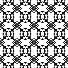 Geometric vector pattern with Black and white colors. Seamless abstract ornament for wallpapers and backgrounds.