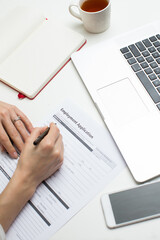 Fill in employment application form