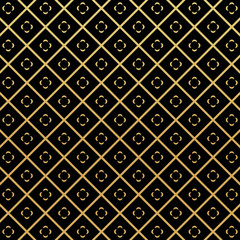 Luxury Elegant Gold Background with Geometric Pattern Style Design on Black Background