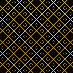 Luxury Elegant Gold Background with Geometric Pattern Style Design on Black Background