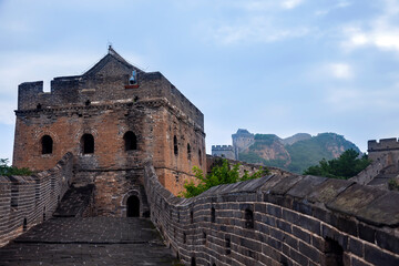 Great Wall in China，The Great Wall and the beautiful clouds in the morning