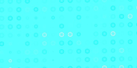 Light Blue, Green vector background with occult symbols.
