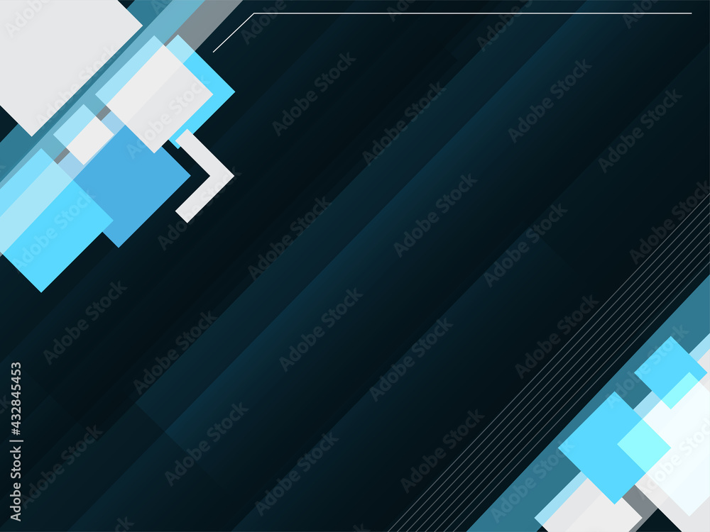 Aufkleber abstract geometric background with square pattern in blue and teal color.
