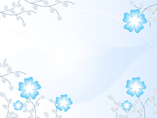Fototapeta na wymiar Glossy Background Decorated With Floral And Copy Space.