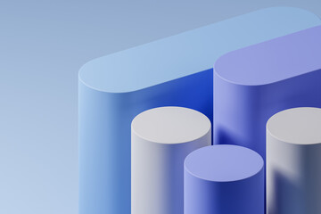 Minimal abstract background por product presentation made of white and blue podium.