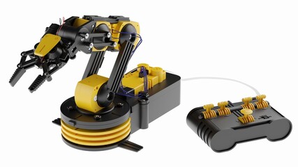 Robotic Arm isolated on white background. 3D illustration.