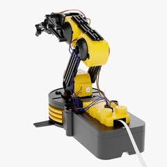Robotic Arm isolated on white background. 3D illustration.