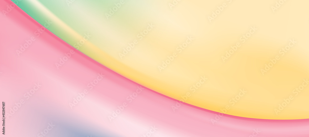 Poster web header background design with liquid yellow and pink paint flow. abstract fluid background for w