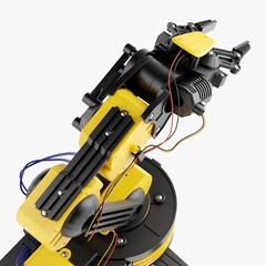 Robotic Arm isolated on white background. 3D illustration.