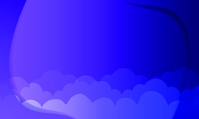 Blue Business Background With Clouds