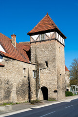 Fototapeta na wymiar Stadtmauer und Badturm in Möckmühl