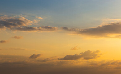 Heavenly abstract background. Picturesque bright, dramatic evening sky.
