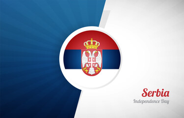 Happy independence day of Serbia greeting background. Abstract Serbia country flag illustration