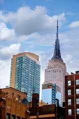 The Empire State Building and the Skyline of the city of New York in the USA