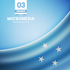 Creative Micronesia flag on fabric texture. Vintage style independence day background