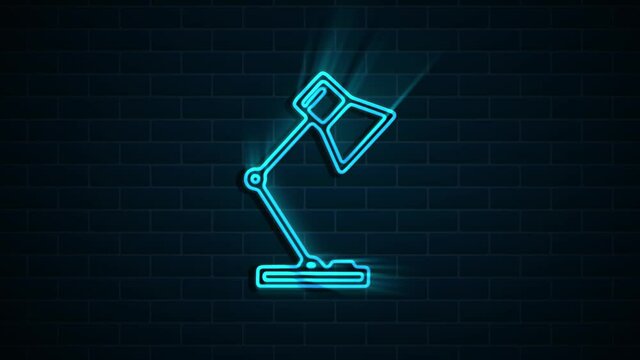 Office icon. Neon shadow icon. Office, great design for any purposes. Motion graphics.