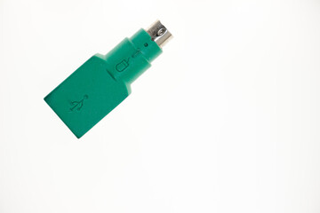green USB to PS/2 keyboard adapter