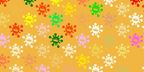 Light multicolor vector pattern with coronavirus elements.