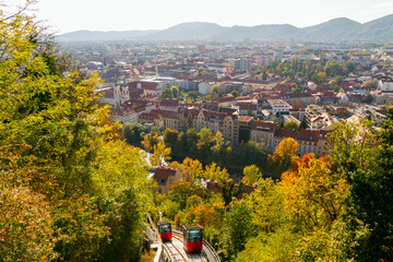 Aerial View Of Graz City Center - Graz, Styria, Austria, Europe