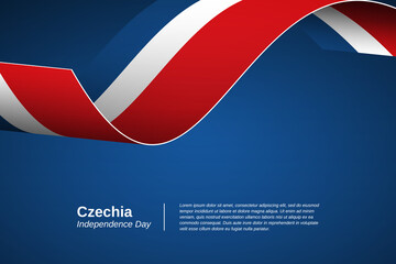 Happy independence day of Czechia. Creative waving flag banner background. Greeting patriotic nation vector