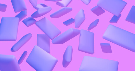 Purple chewing gum dragee 3d render illustration