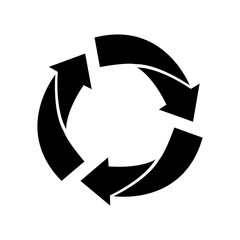 Vector recycling signs, isolated icons on white background. Black reuse symbols for ecological design, marking, product labeling. Zero waste lifestyle