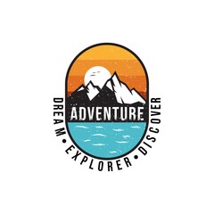 Mountain illustrations, Outdoor adventure stories. Vector graphics for a t shirt and other uses.