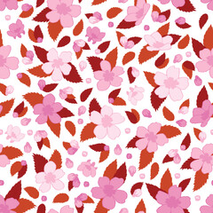Beautiful Pink Flowers Seamless Surface Pattern Design