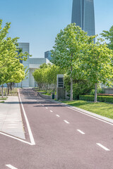 A jogging lane in a park in Shanghai, China.
