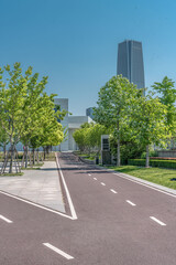 A jogging lane in a park in Shanghai, China.