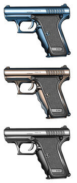 銃,GUN,イラスト,ドイツ ,HKP7M13,カラー