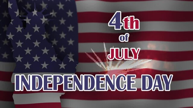 Happy Independence day USA celebrations flag background. July 4th Independence day celebration, Memorial Day of USA. Fourth of July flag United States fireworks design isolated on USA background.
