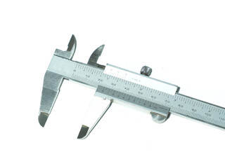 Vernier caliper in white background.