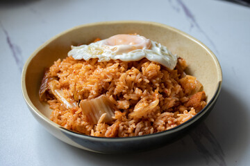 Homemade Kimchi Fried rice with Fried Egg