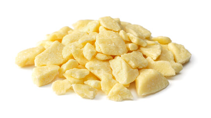 small pile of cocoa butters isolated on white background