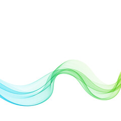 Wave vector element with abstract green and blue horizontal lines for website, banner and brochure