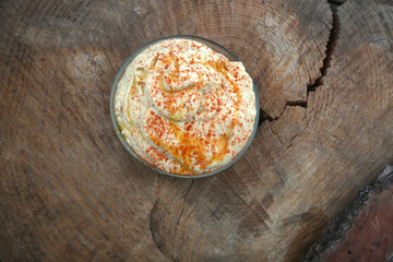 chickpea hummus as arabic snack food 