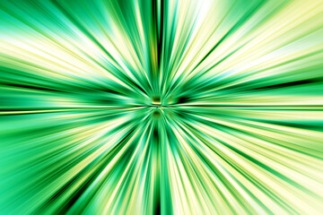 Abstract radial zoom blur surface turquoise, green and yellow tones. Abstract juicy green background with radial, radiating, converging lines.     