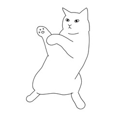 猫の全身イラスト　戦う猫