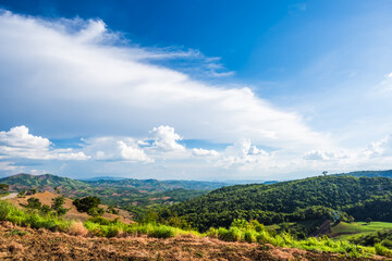 Obraz premium Aerial view landscape from the top of mountain