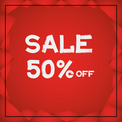 sale, red background, 50 percent
