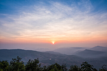 Obraz premium Aerial view, landscape from the top of mountain
