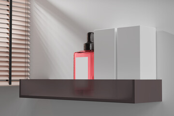 Isolated Square Perfume Bottle with Box 3D Rendering