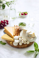 Cheese Board served with a chilled drink for a light snack