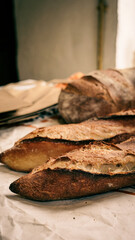 A loaf of freshly baked bread.