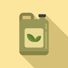 Pesticide canister icon, flat style
