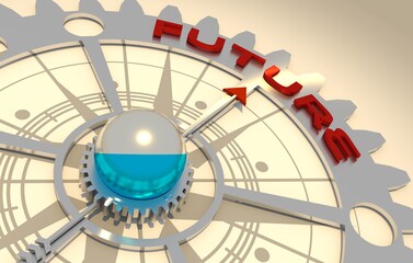 Global business and economic growth concept. 3D illustration