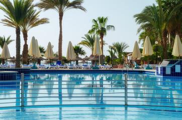 pool without people in an empty hotel in Hurghada Egypt