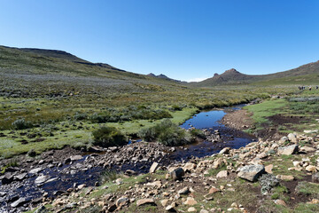 Lesotho - Drachenberge - Hochebene beim Sanipass