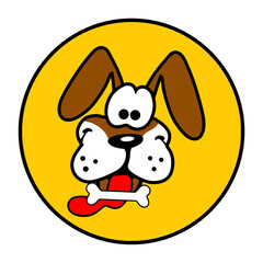 Happy dog with the bone